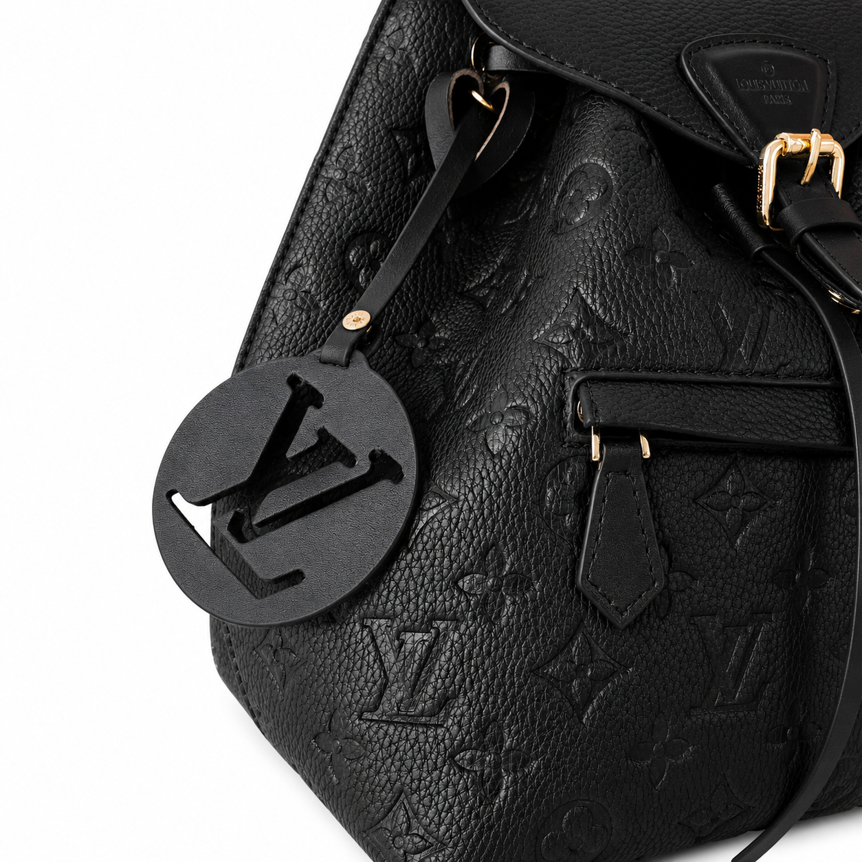 Louis Vuitton Montsouris Monogram Empreinte Leather Backpack Black – Diseño Icónico con Toques Vintage - Image 4