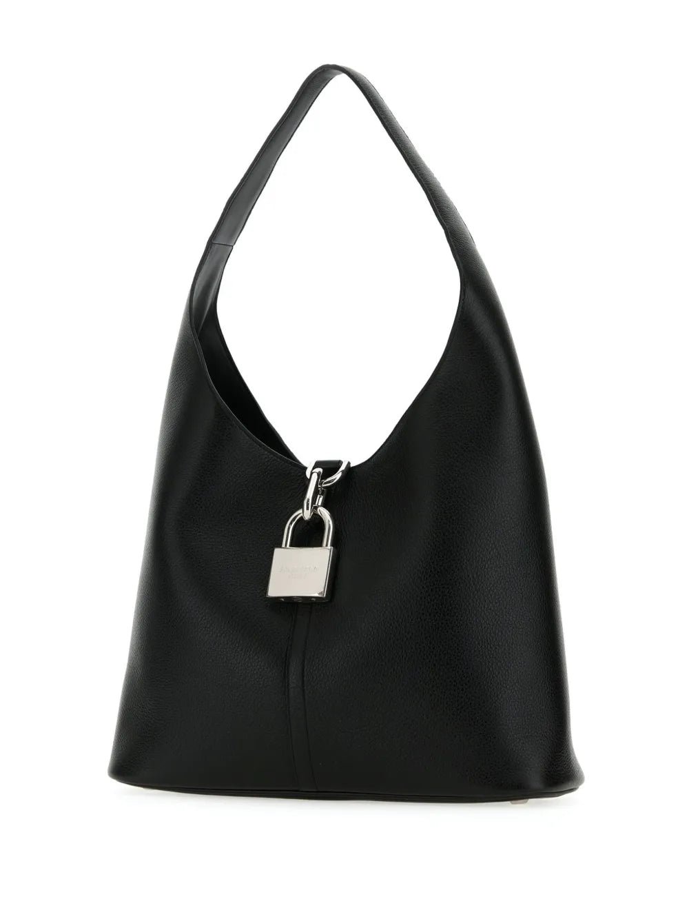 Balenciaga Crush Hobo Bag Negra con Candado – Minimalismo de Alta Costura - Image 5