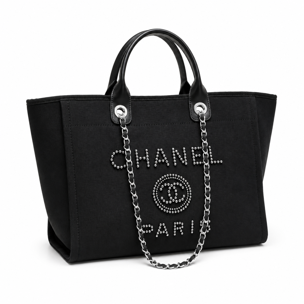 CHANEL Deauville Tote Bag with Pearls color Negro | Delicada y Sofisticada - Image 2