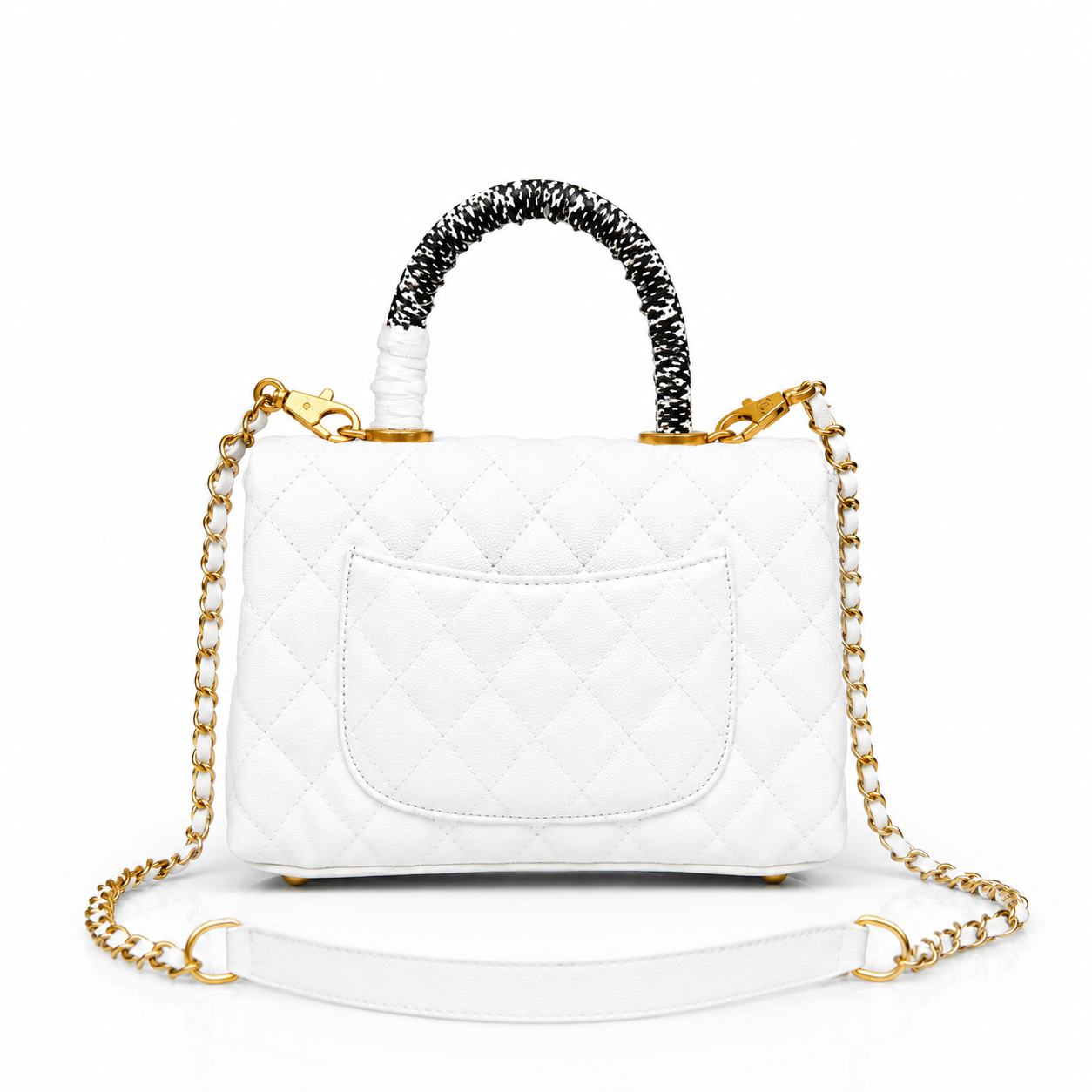 Chanel Flap Bag Blanca con Asa y Dorado | Cartera de Lujo en Panamá - Image 2