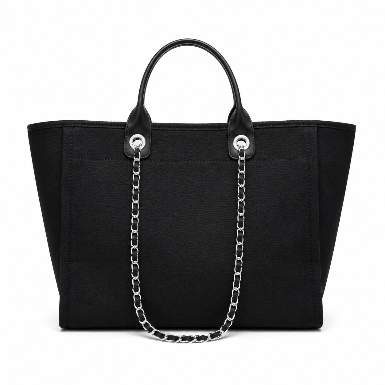 CHANEL Deauville Tote Bag with Pearls color Negro | Delicada y Sofisticada - Image 5